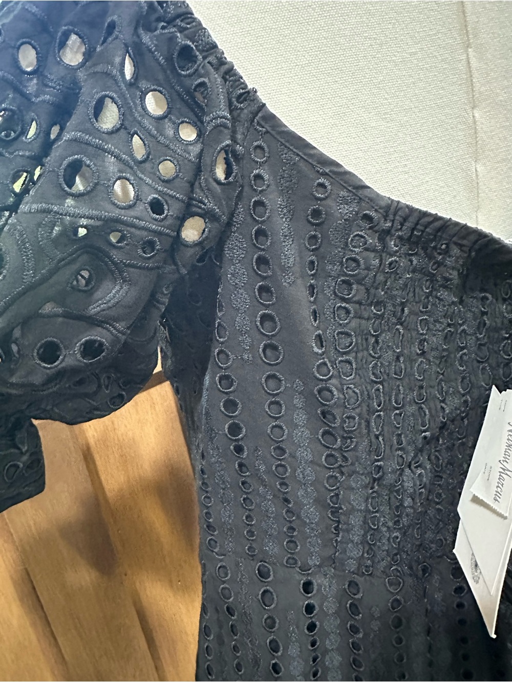 NWT Charo Ruiz Ibiza Black Eyelet Broderie Anglaise Mini Dress Size L - Picture 13 of 13